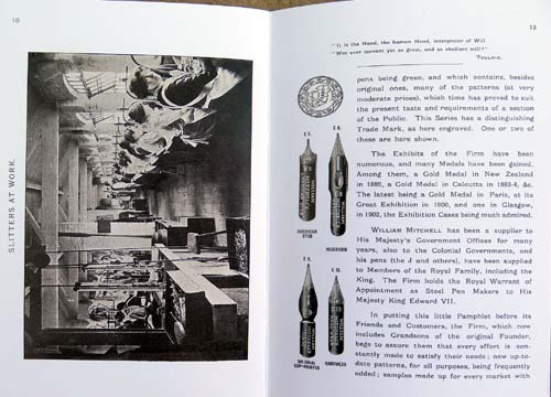 WILLIAM MITCHELL by royal warrant STEEL PEN MAKER to HIS MAJESTY THE KING. BIRMINGHAM and LONDON (BOOK)
